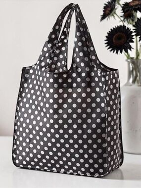 Kate Spade Le Pavilion Black & White Polka Dot New Foldable Shopper New